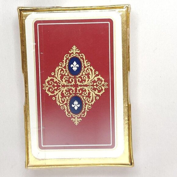 NEW Vintage David Westnedge LTD Plastic Coated Playing Cards Fleur De Lis - Picture 2 of 2